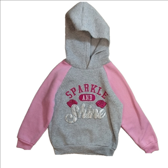Angel Other - Angel Pink and Gray Sparkle Hoodie Sweatshirt
